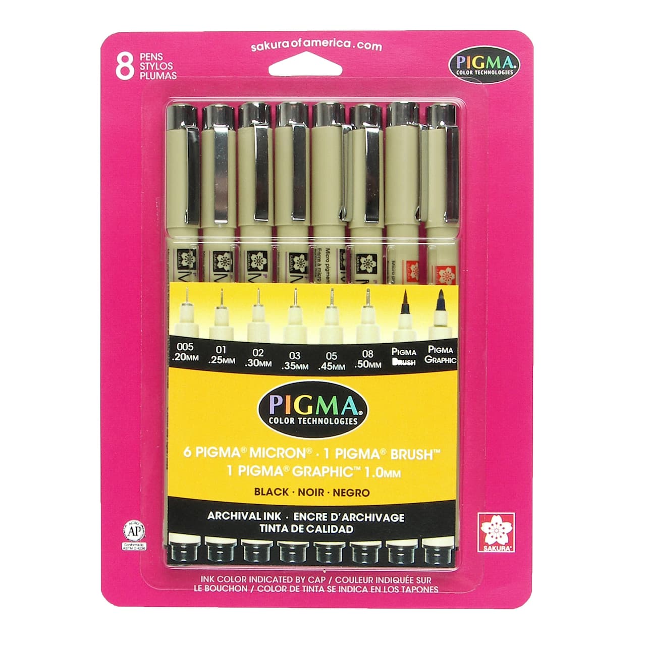6 Packs: 8 ct. (48 total) Pigma® Black Pen Set